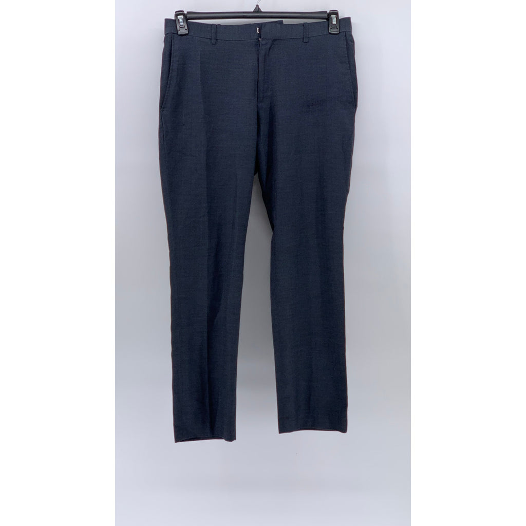MICHAEL BRANDON Men's Navy Textured Slim-Leg Regular-Fit Pants SZ 36X32