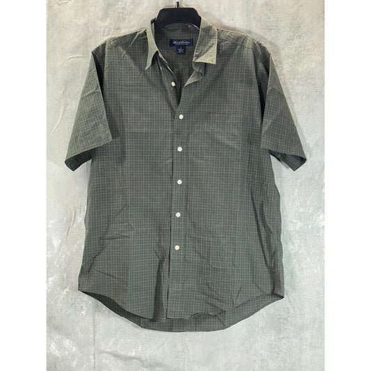 BROOKS BROTHERS Men's Olive Green Button-Up Short Sleeve Shirt SZ M