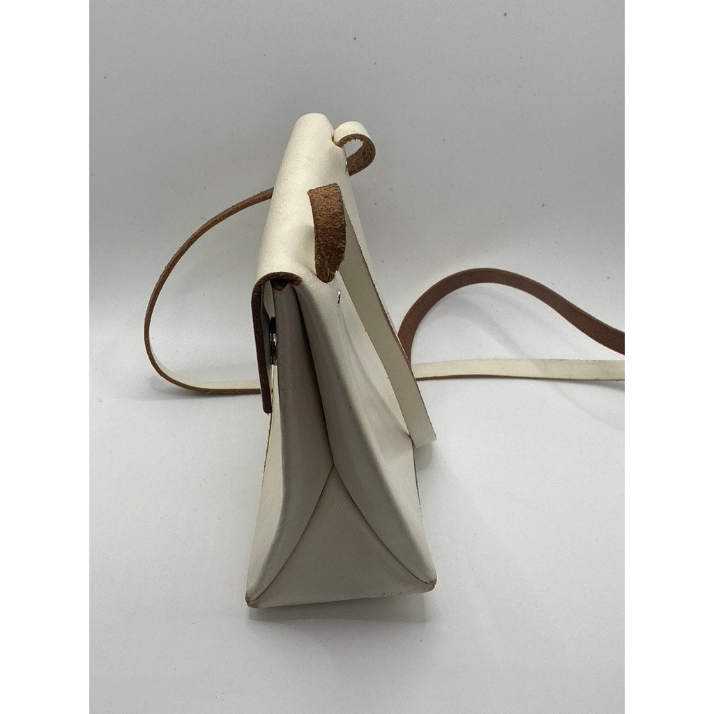 COS Women’s Cream Leather Magnetic Closure Crossbody Bag SZ OS