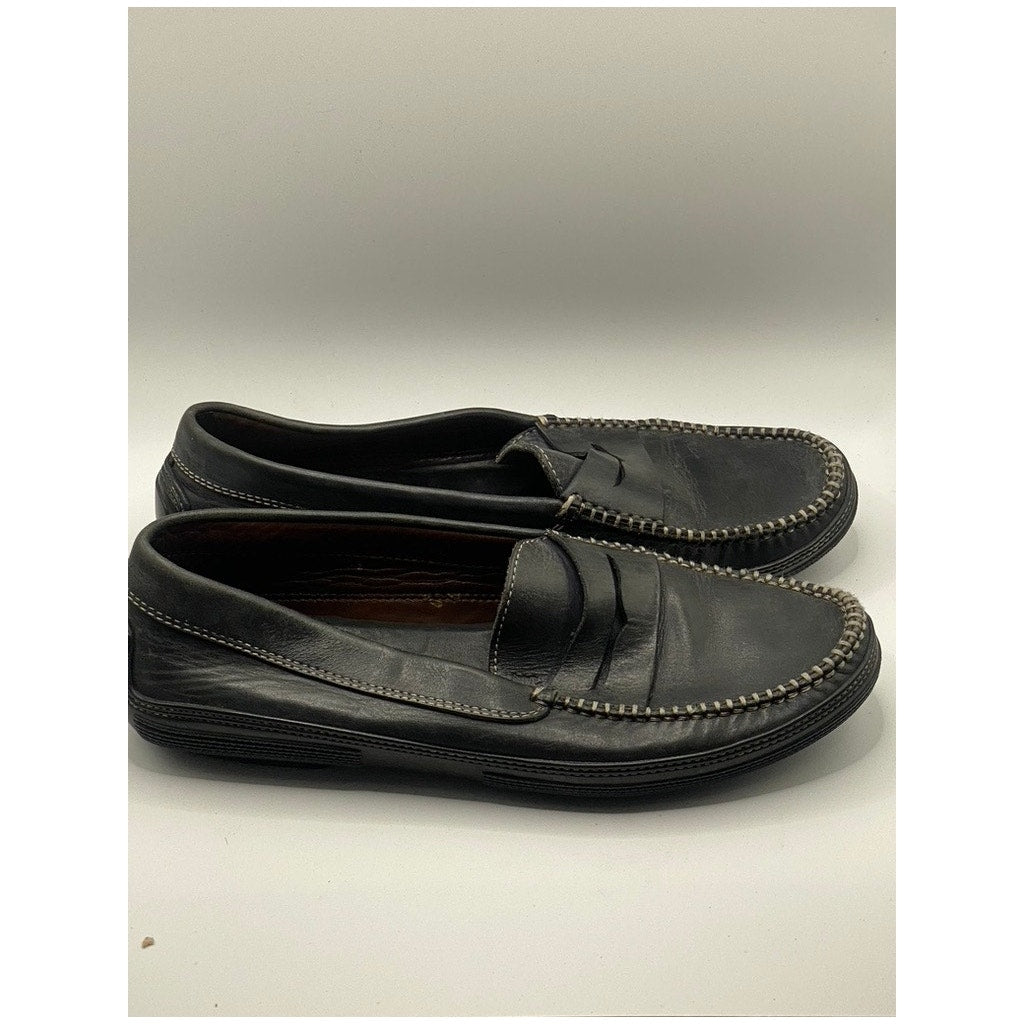 TOD'S Men's Black Vibram Leather Slip-On Loafers SZ 9.5