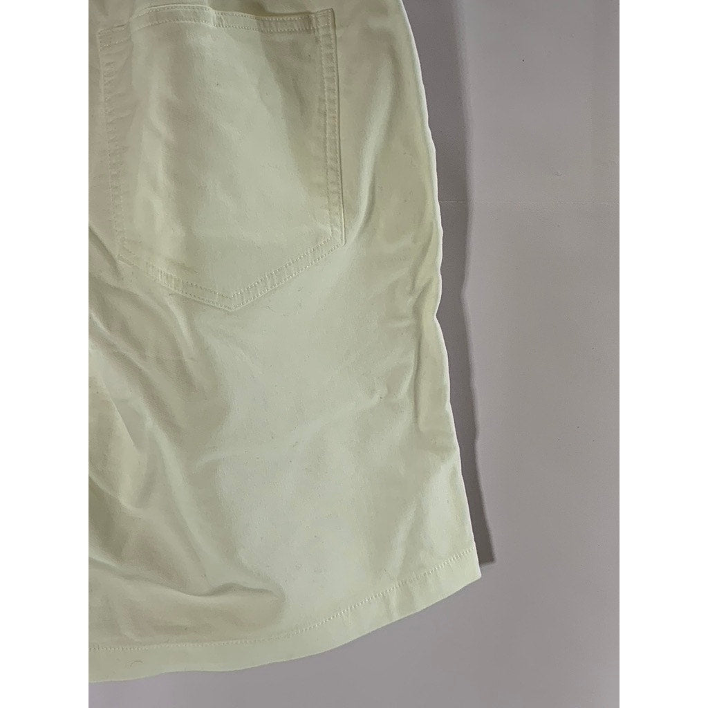 URBAN REVIVO Men's Cream Elasticized Waist Pull-On Relaxed-Fit Shorts SZ 4(S)