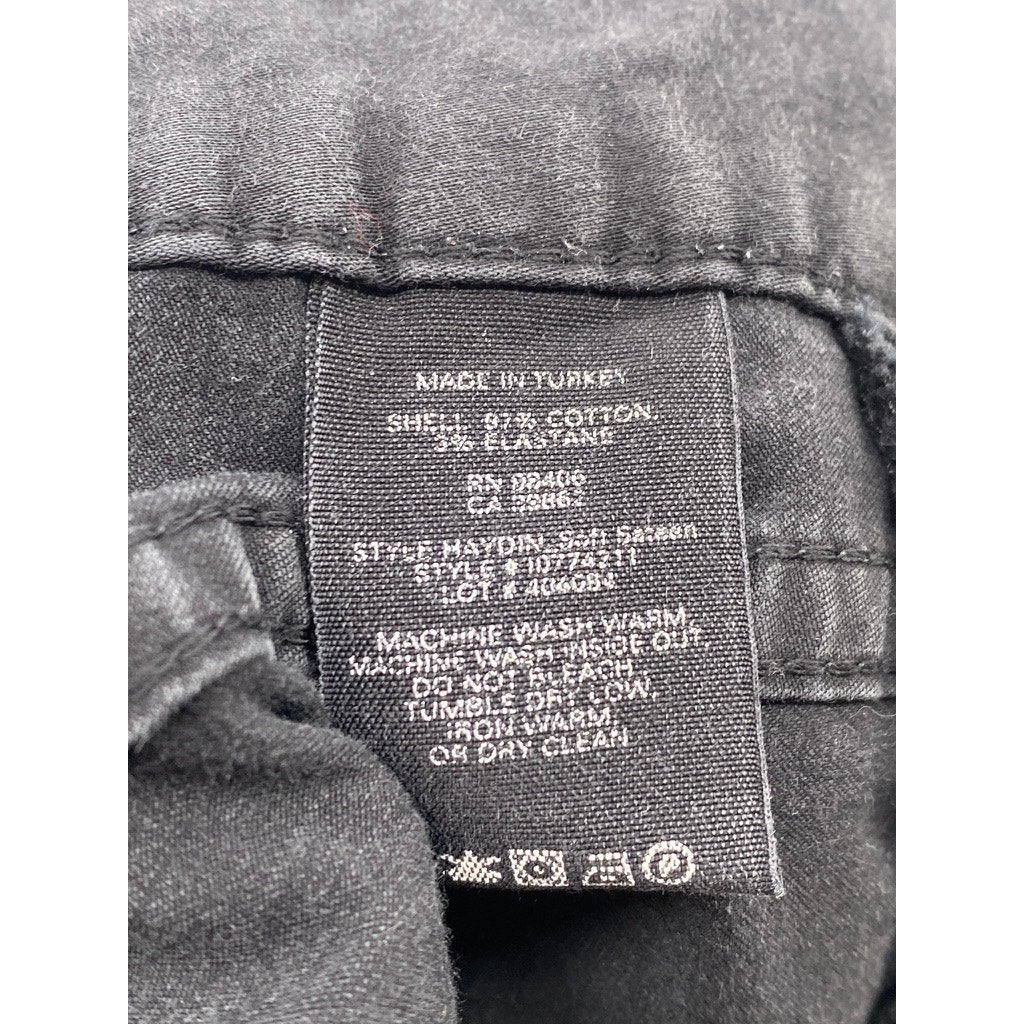 THEORY Men's Black Haydin Soft Sateen Regular-Fit Slim-Leg Pants SZ 36