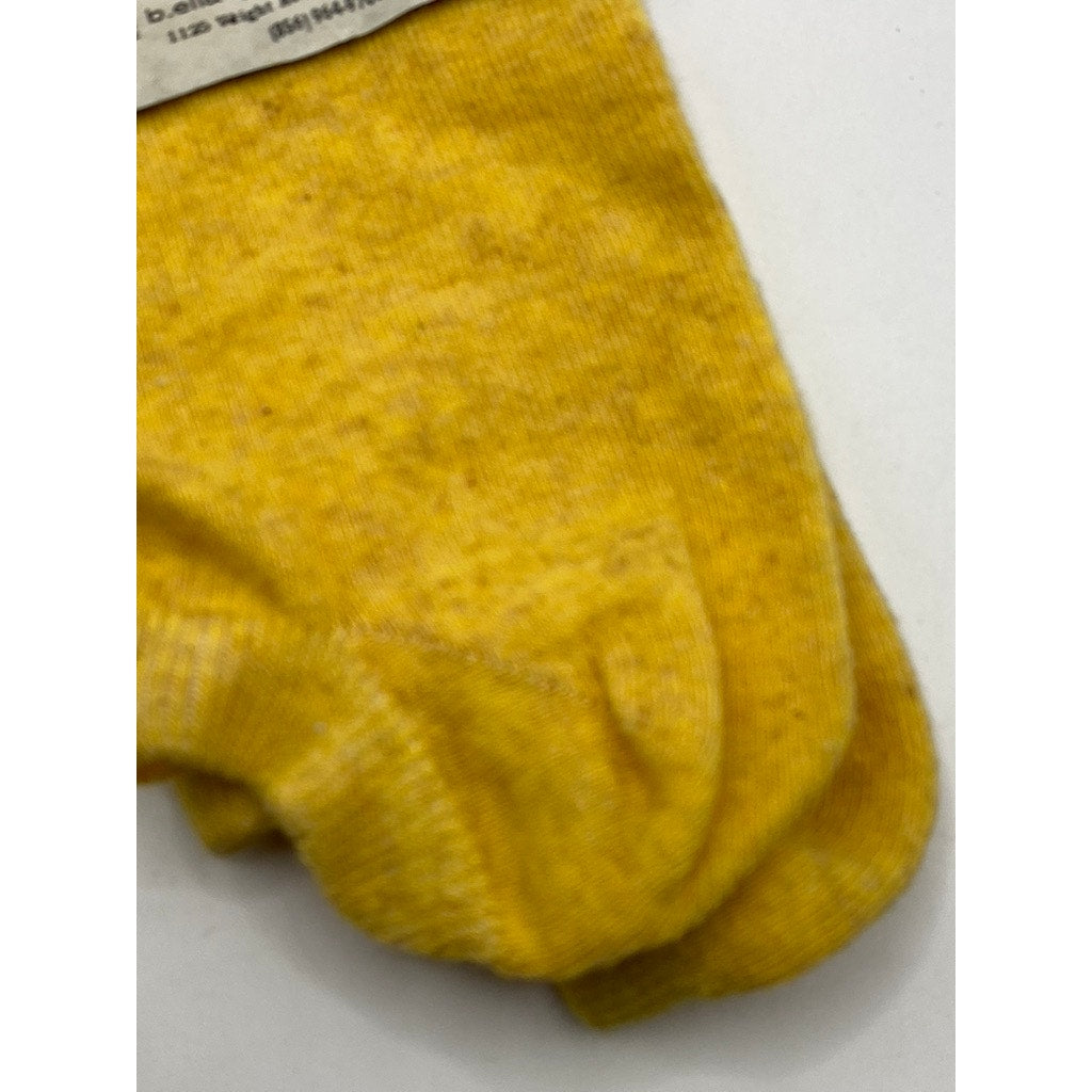 B.ELLA Women's Yellow Knit Cotton-Blend Solid Fifi Ankle Socks SZ OS
