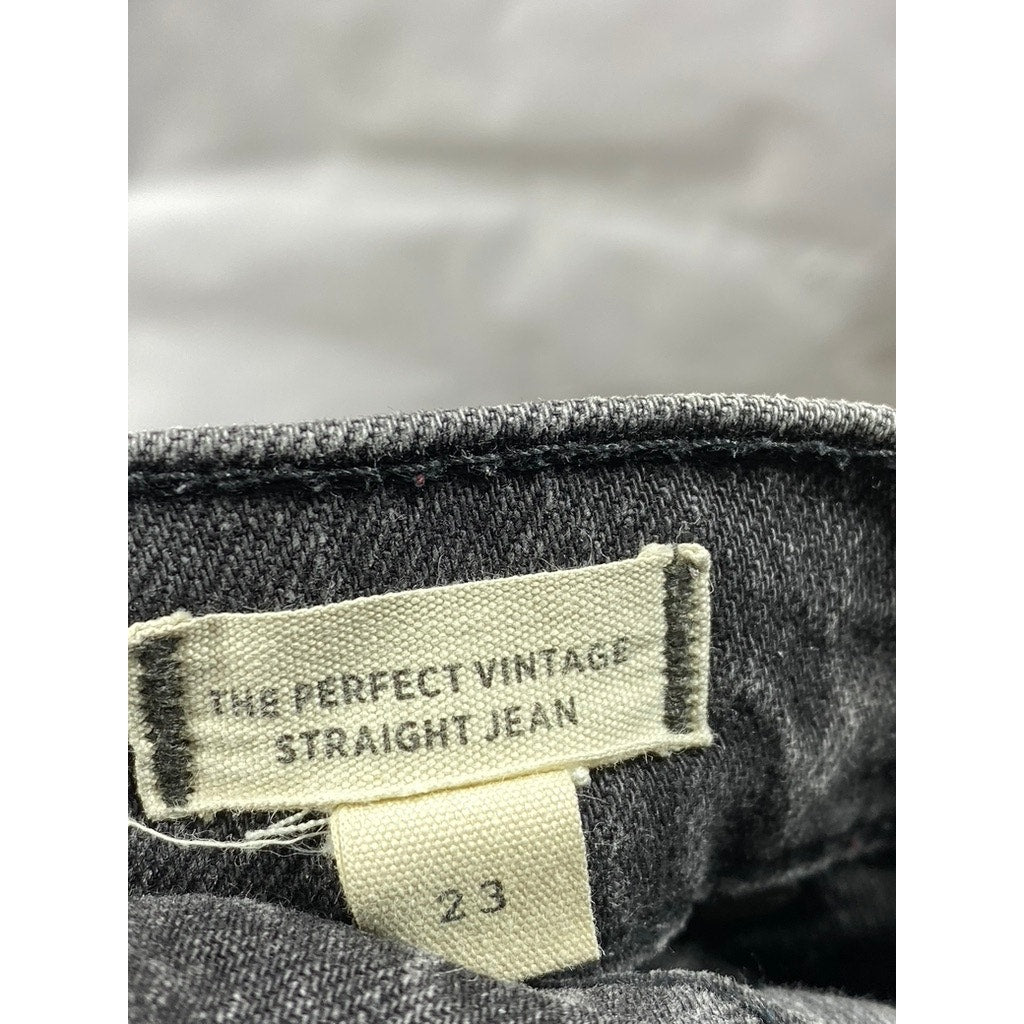 MADEWELL Women's Washed Black Denim The Perfect Vintage Straight Jean SZ 23