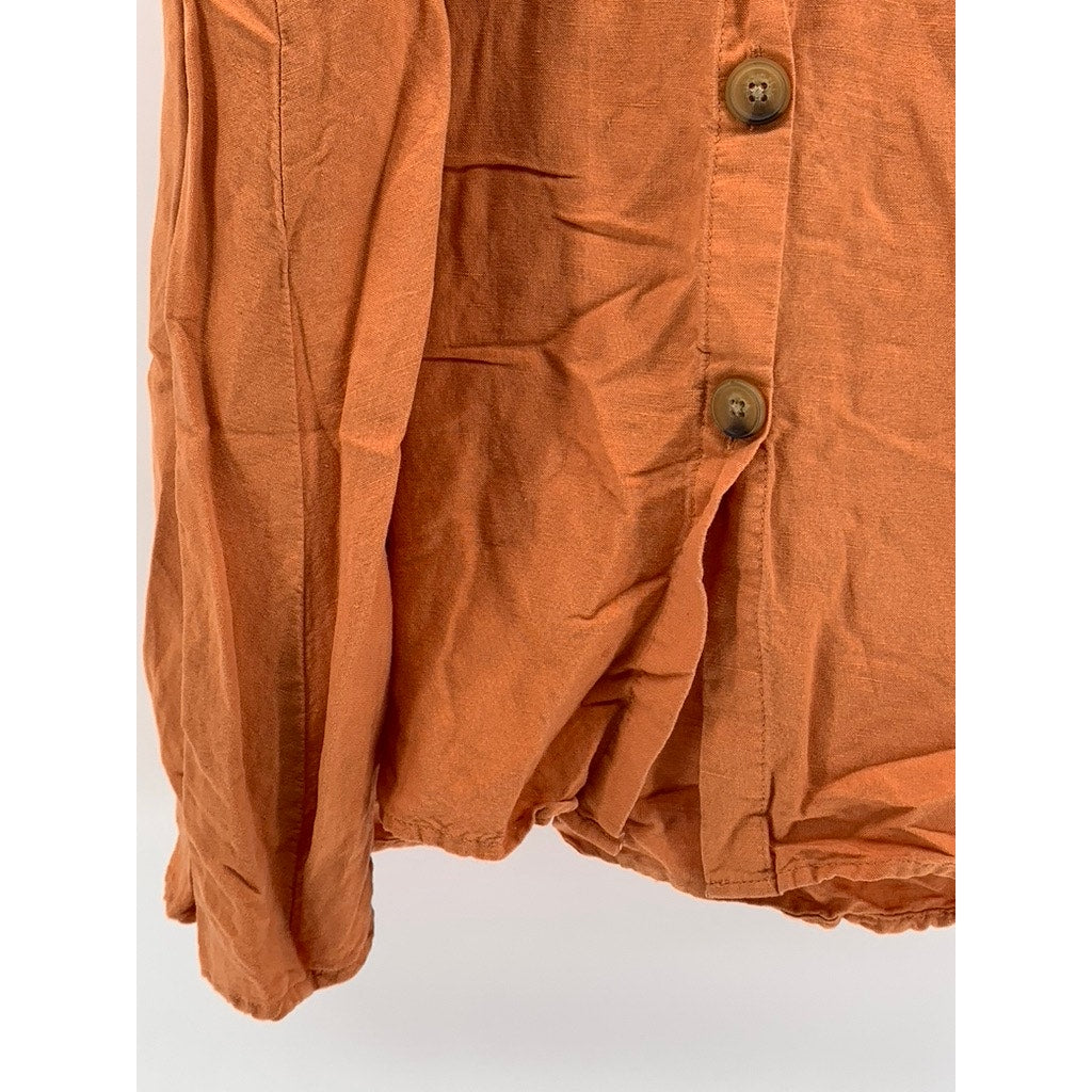 A NEW DAY Women’s Burnt Orange Linen-Blend Maxi Skirt SZ 2XL