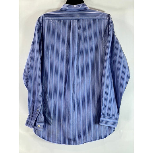 J.CREW Men's Blue Striped Cotton Regular-Fit Button-Up Dress Shirt SZ 15.5/34