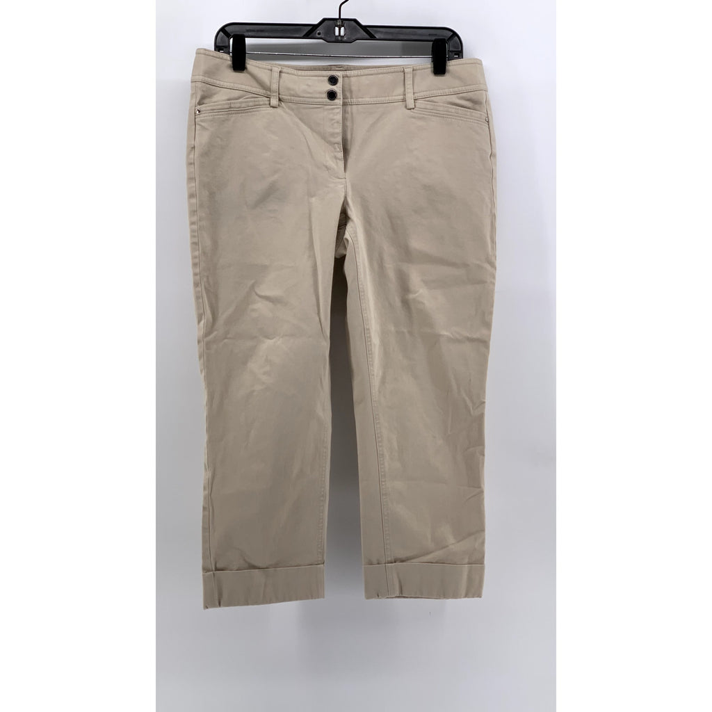 WHITE HOUSE BLACK MARKET Women's Tan Cropped Pants SZ 10