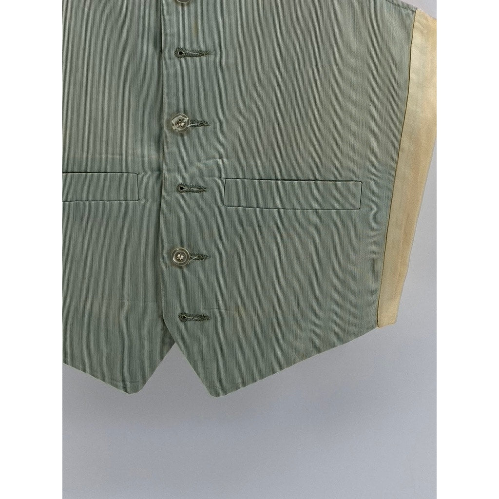 VAUGHN AT SATHER GATE Men's Vintage Green Six-Button Suit Vest SZ S