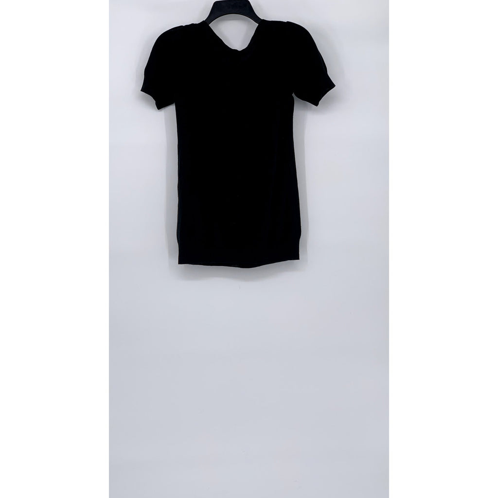 TALULA BABATON Women's Black Solid Knit With Cashmere Short Sleeve Top SZ S