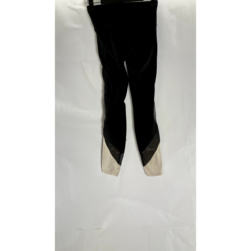 ATHLETA Women's Black/Cream Colorblock Salutation Pull-On Leggings SZ 2XS
