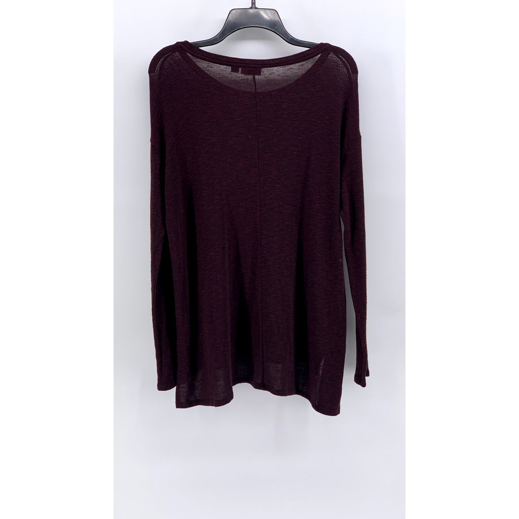 A.N.A A NEW APPROACH Women's Burgundy Snake Print Long Sleeve Top SZ L