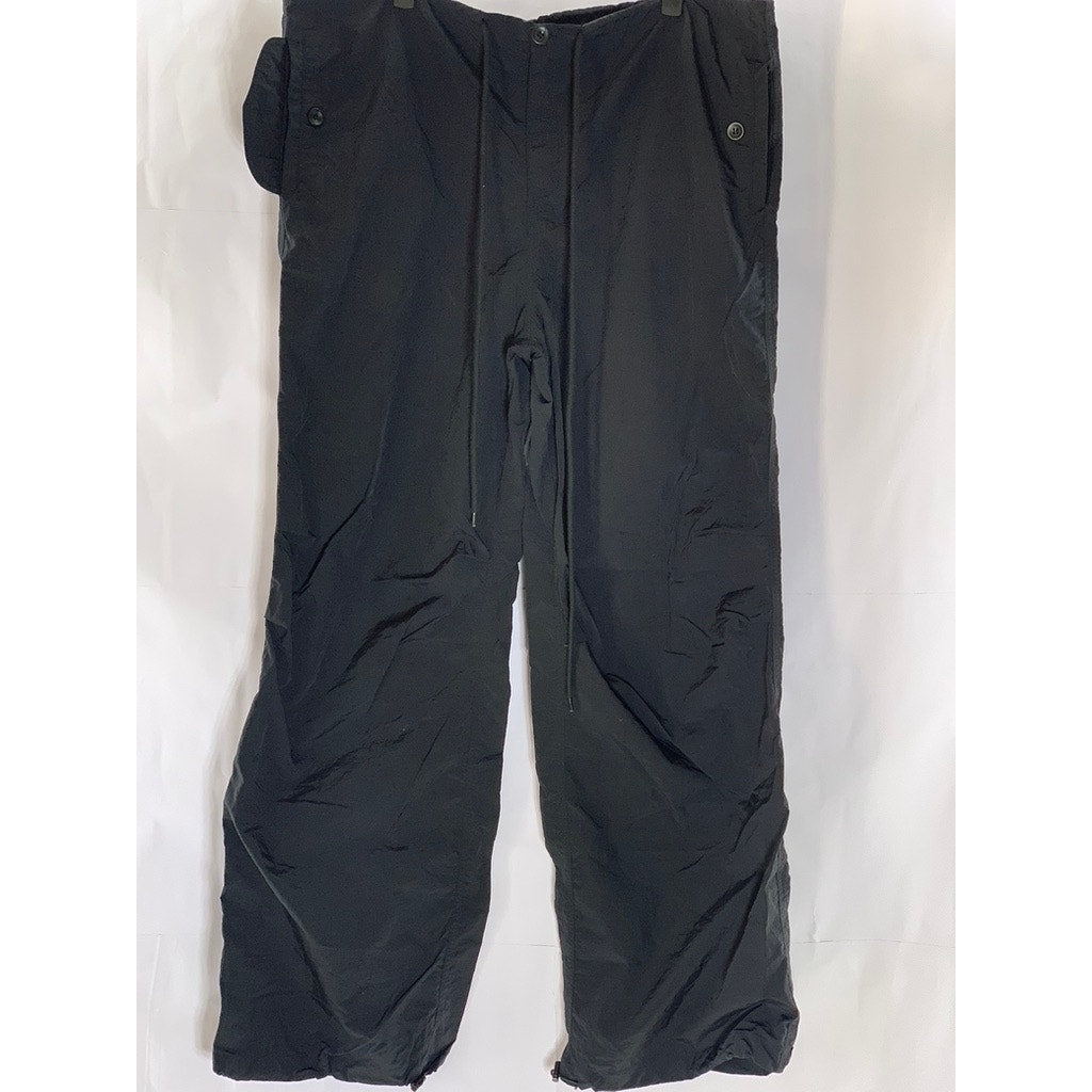 VANESSA LAB Women's Black Solid Drawstring Straight Leg Tech Pant SZ L