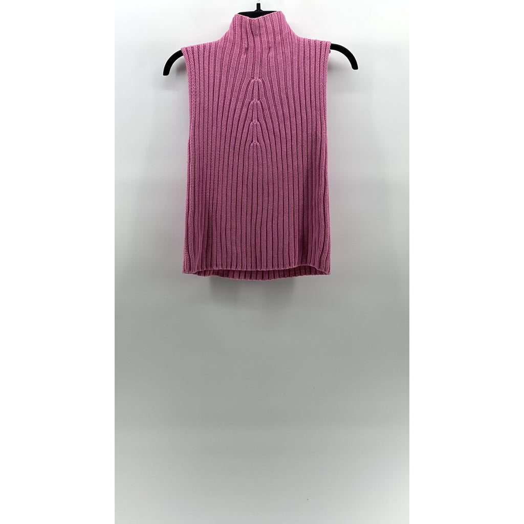 WORLD REPUBLIC CLOTHING CO. Women's Pink Rib Knit Mock-Neck Sleeveless Top SZ M