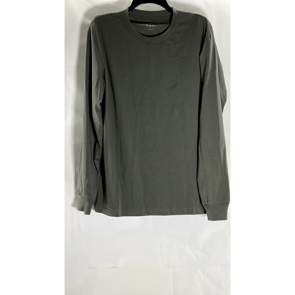 UNIQLO Men's Dark Gray Crewneck Airism Long Sleeve T-Shirt SZ L