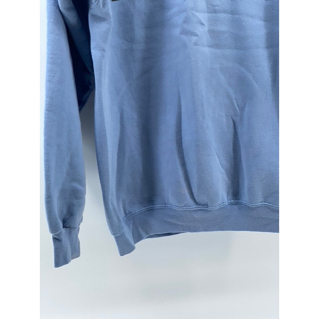 PETALS & PEACOCKS Women's Light Blue Sensual Healing Crewneck Sweatshirt SZ M