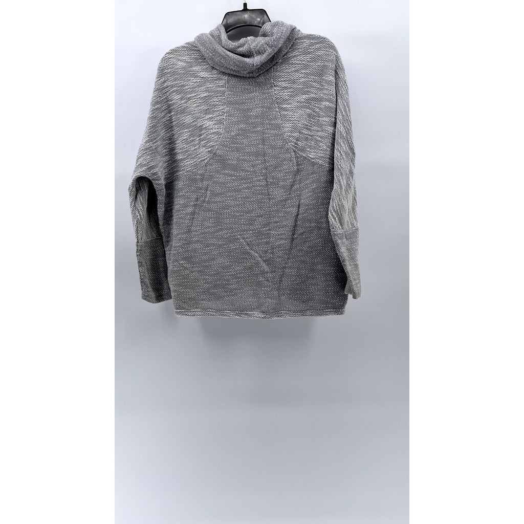 CALVIN KLEIN Women's Gray Cowl-Neck Tulip-Hem Long Sleeve Knit Sweater SZ M