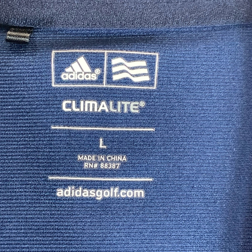 ADIDAS Men's Navy Climalite Standard-Fit Short Sleeve Golf Polo SZ L