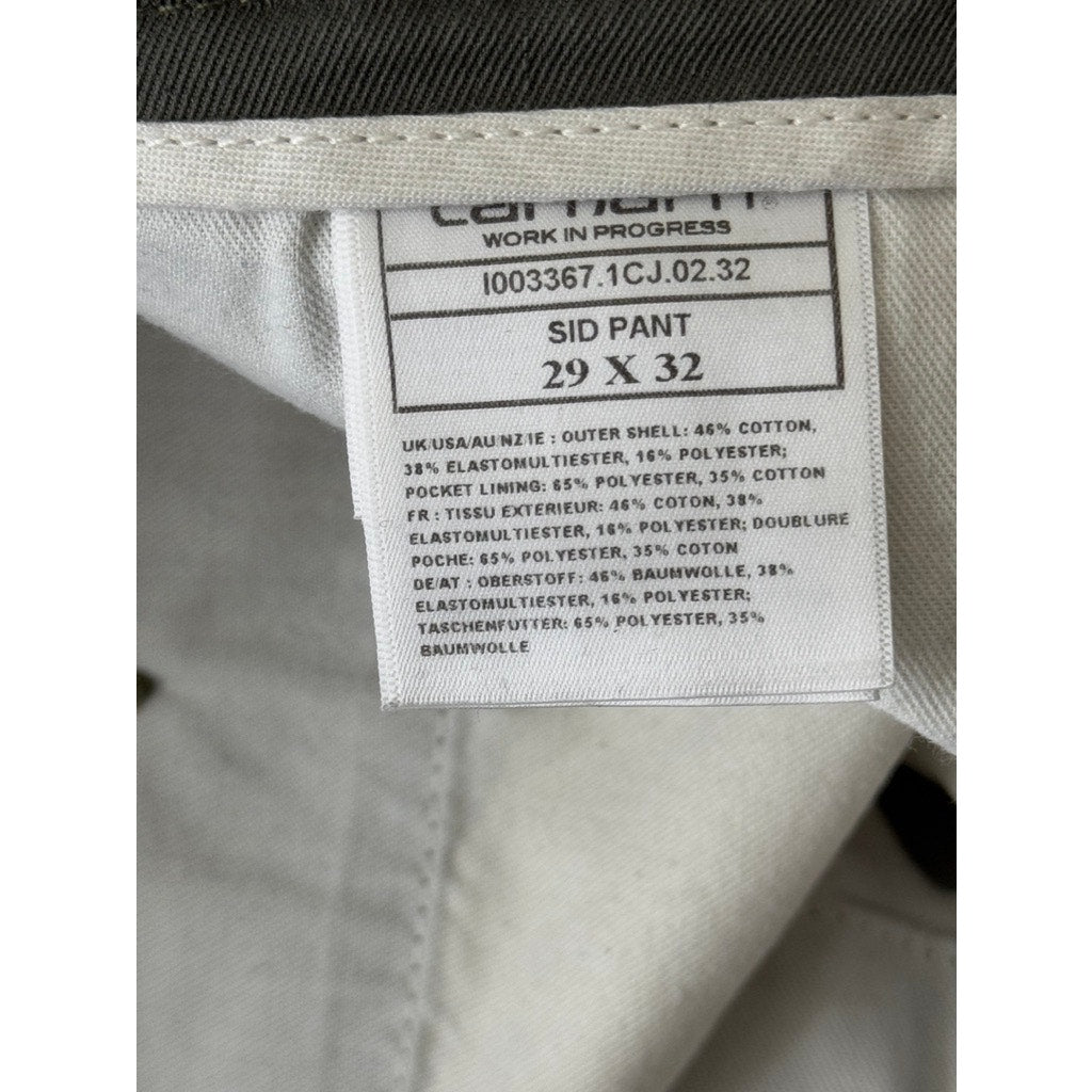 CARHARTT WORK IN PROGRESS Men's Dark Green Slim-Fit Sid Chino Pant SZ 29X32