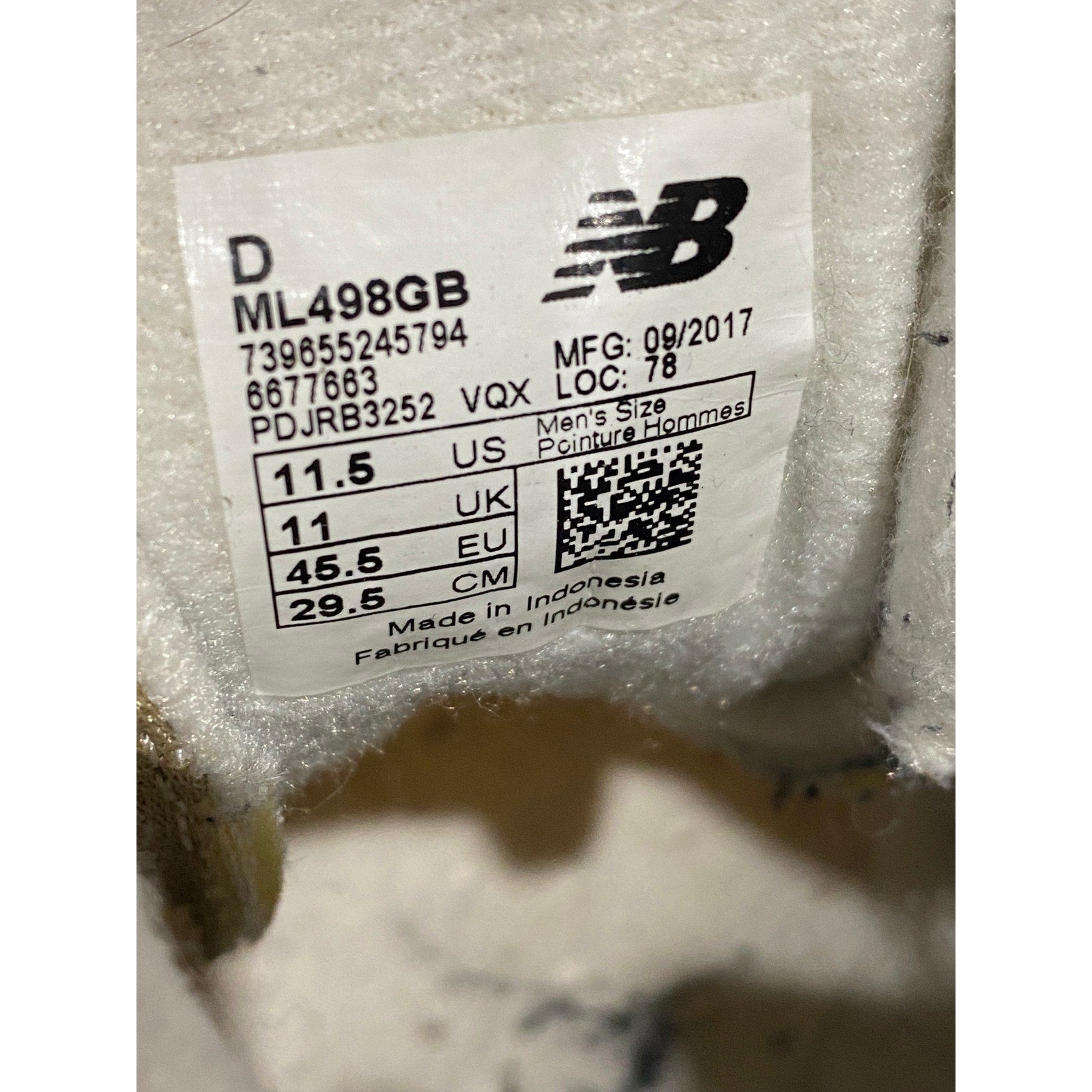 NEW BALANCE Men's Gold-Black 498 Round-Toe Lace-Up Running Sneaker SZ 11.5