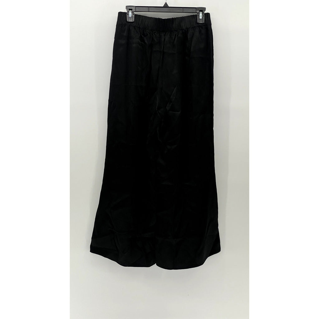 J.CREW Women's Black Astrid Elastic-Waist Relaxed-Fit Wide-Leg Pant SZ 6