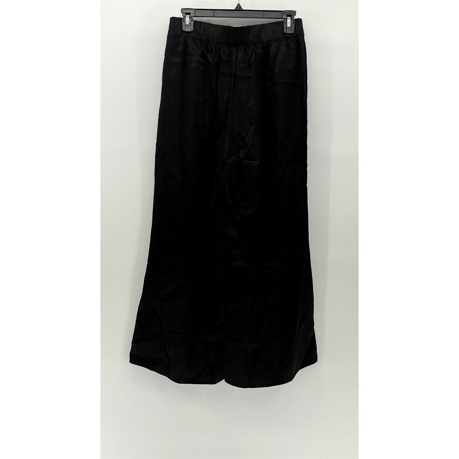 J.CREW Women's Black Astrid Elastic-Waist Relaxed-Fit Wide-Leg Pant SZ 6