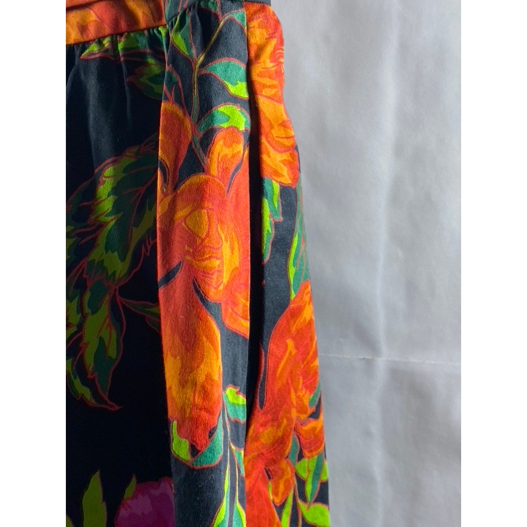 EXPRESS Women's Black Floral Print A-Line Mini Skirt SZ 6