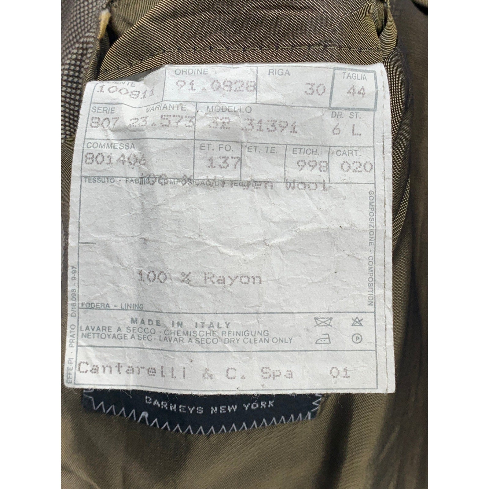 FRATELLI TALLIA DI DELFINO Men’s Brown One-Button Long Sleeve Blazer SZ 44