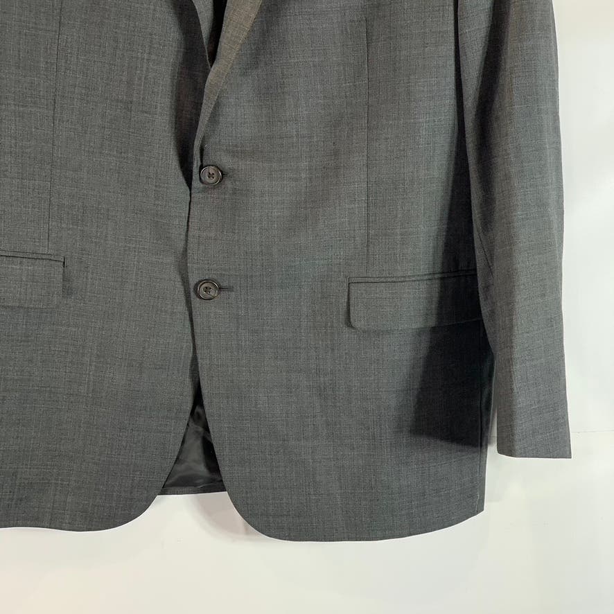 LAUREN RALPH LAUREN Men's Charcoal Sharkskin Wool Two-Button Suit Jacket SZ 44R
