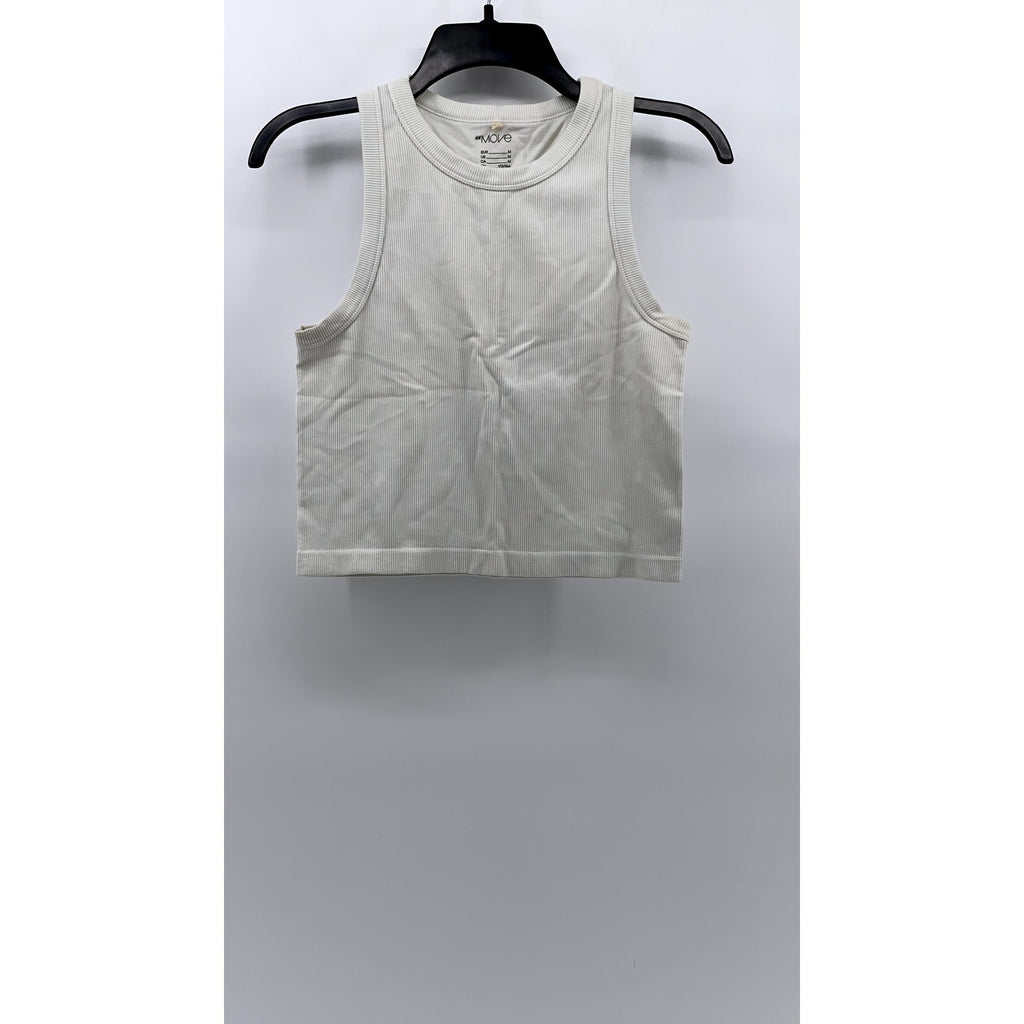 H&M MOVE Women's White Ribbed Tank Top SZ M