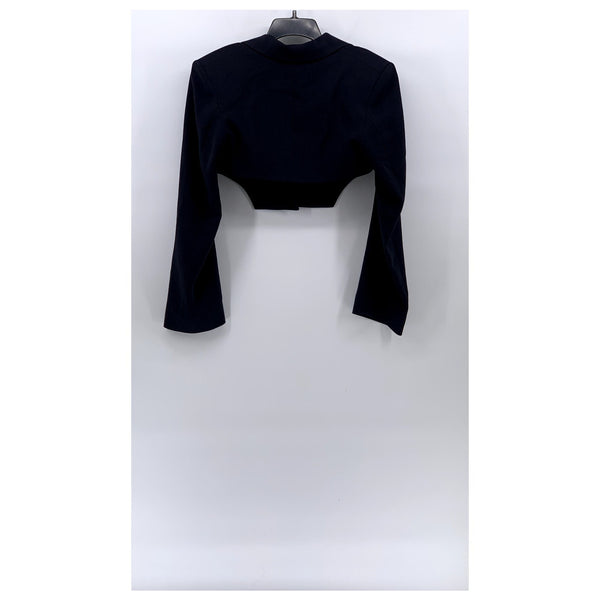 & OTHER STORIES Women's Navy Three-Button Long Sleeve Cropped Blazer Top SZ 2