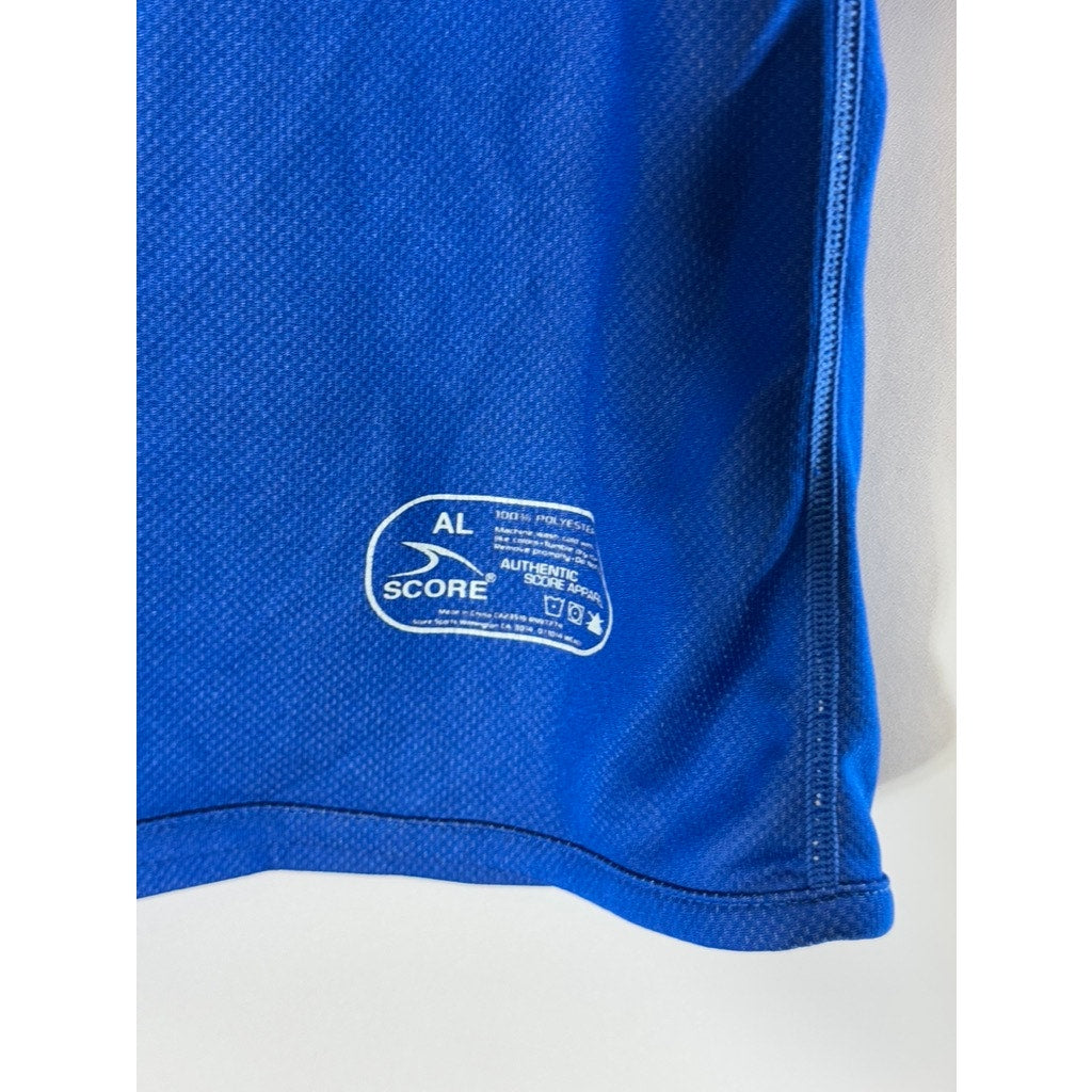 AL SCORE Men's Blue/Grey Reversible V-Neck Short Sleeve T-Shirt SZ M