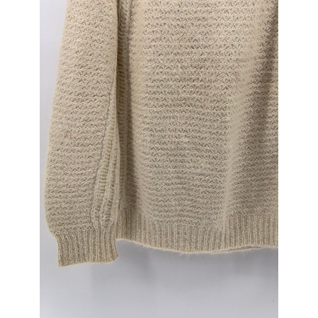 IRO Women's Beige Suri Alpaca-Merino Wool Knit Oversized Crewneck Sweater SZ S