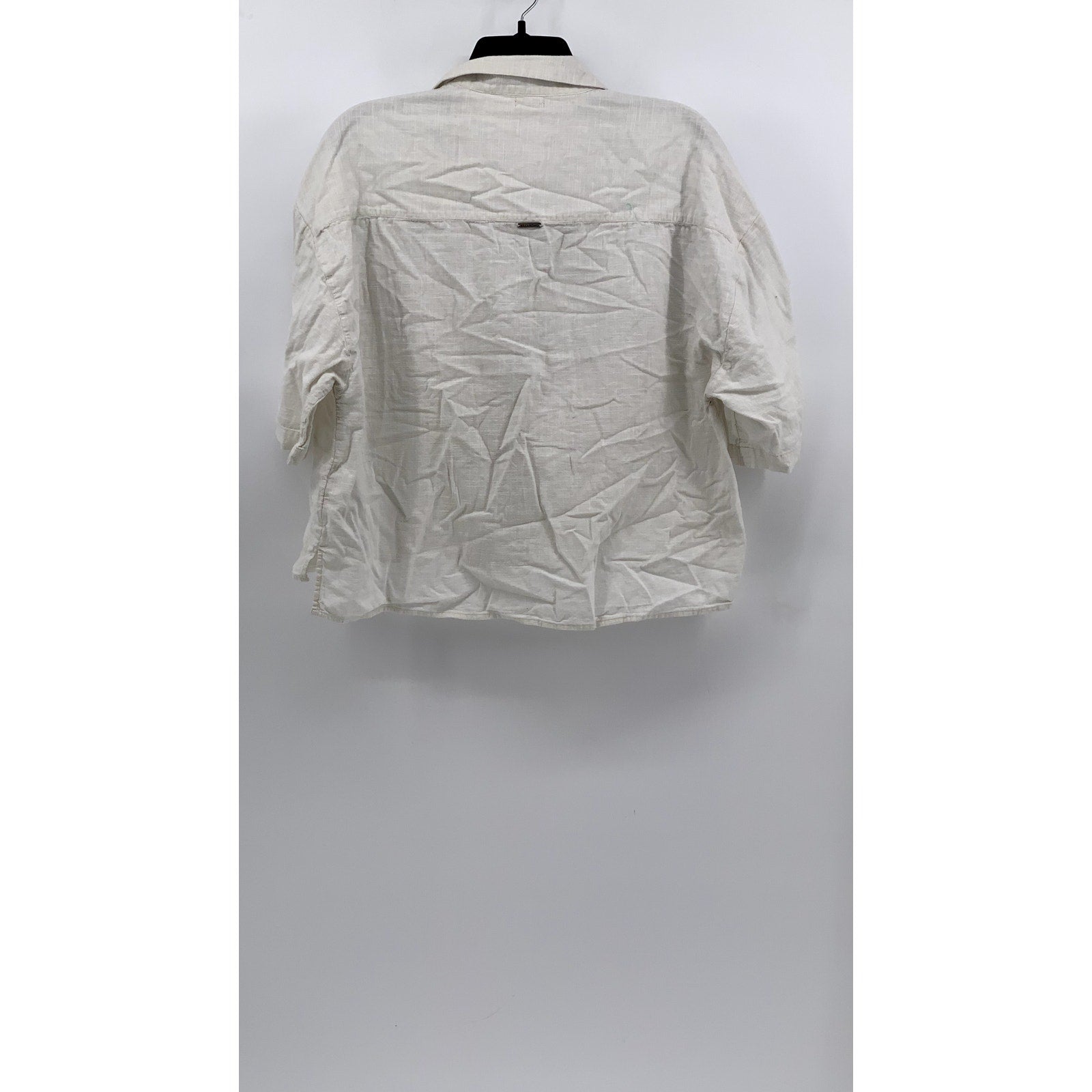 BILLABONG Women's White Button-Up Short Sleeve Top SZ M
