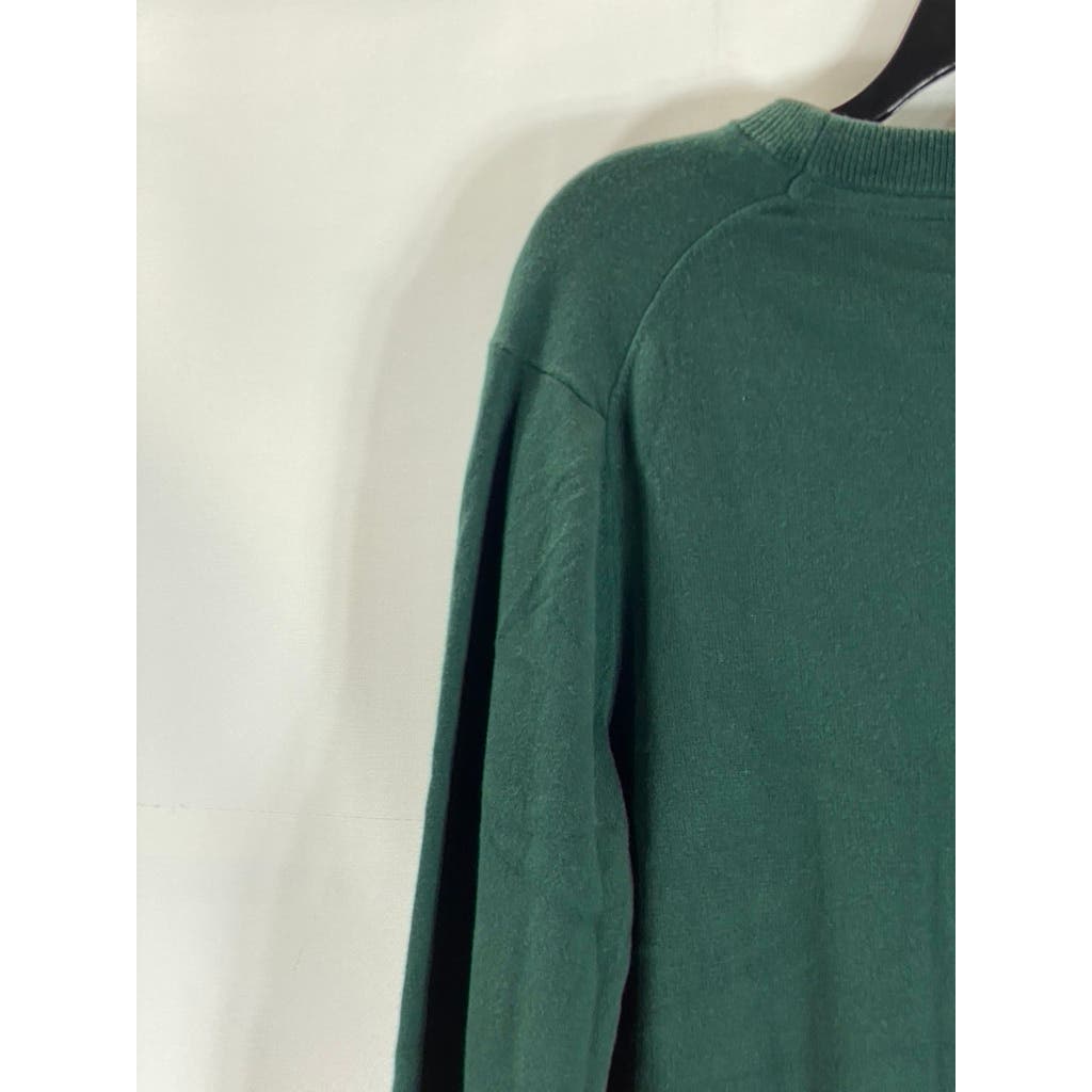 CHRISTIAN LACROIX Men's Green Crewneck Pima-Blend Pullover Sweater SZ M