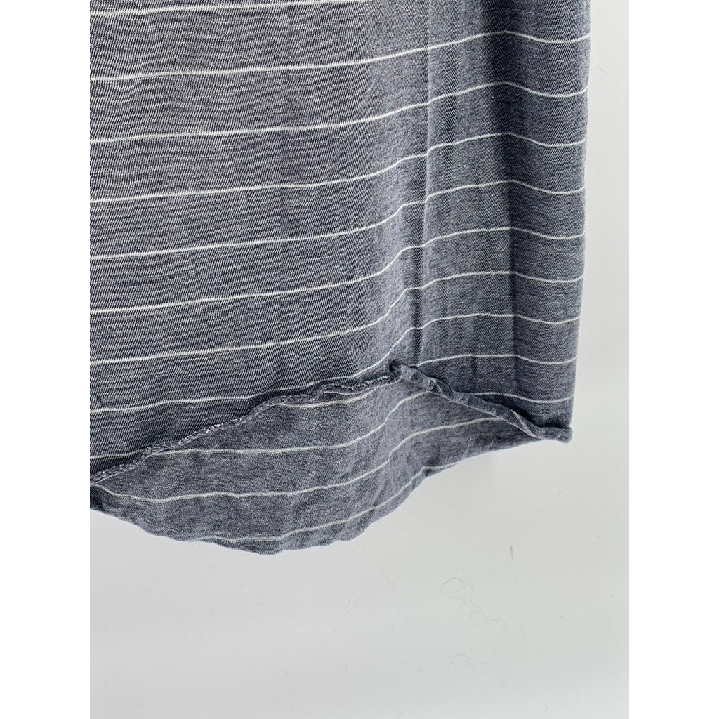 B2 Women's Blue Striped Scoop-Neck Sleeveless Tank Top SZ M