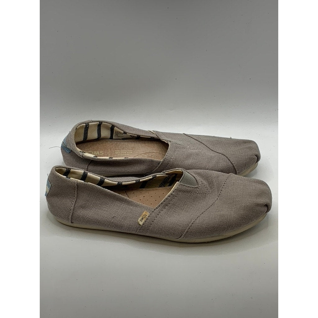 TOMS Women's Gray Classic Slip-On Flats SZ 7