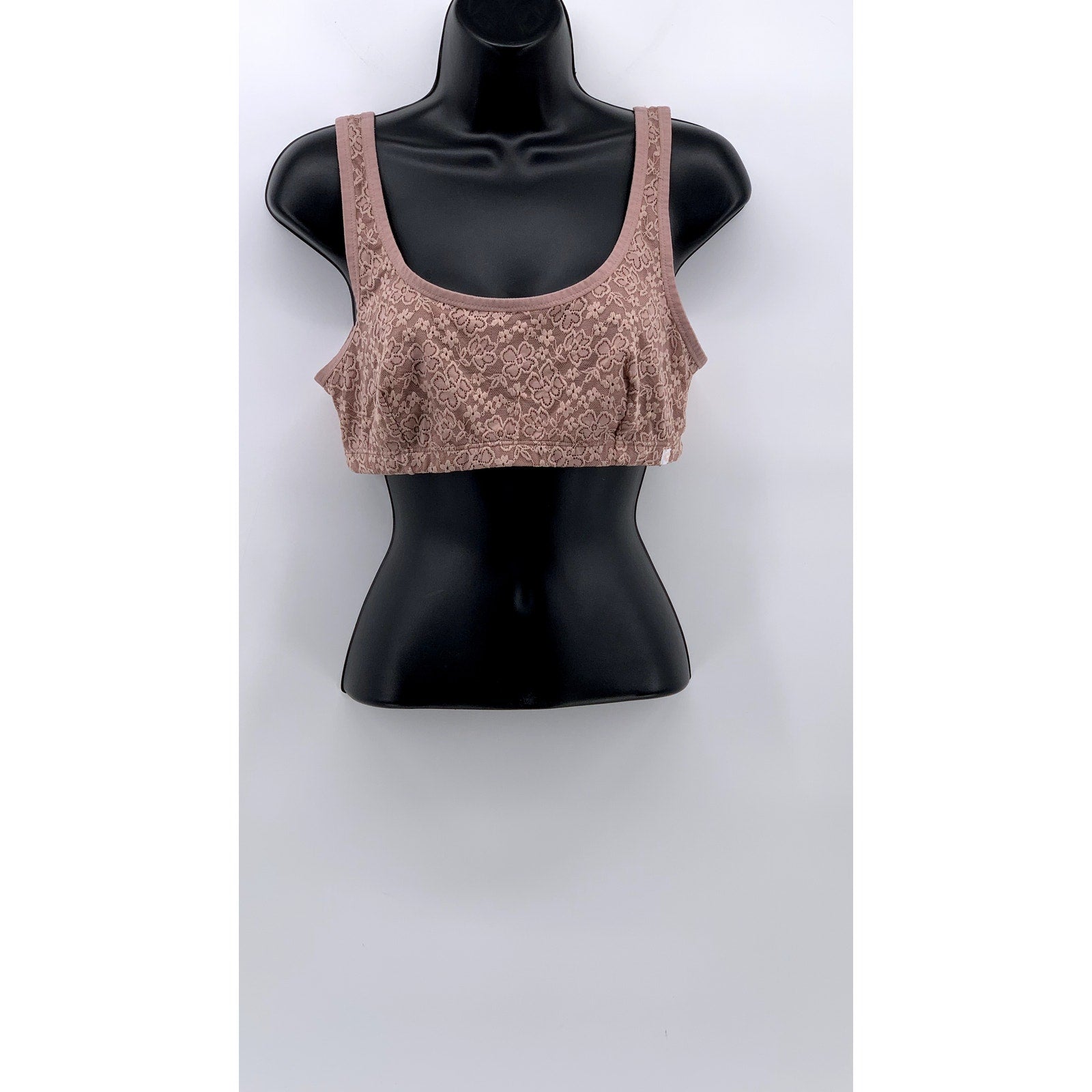 OLD NAVY ONLY Women's Beige Floral Lace Mesh Bralette Tank Top SZ M