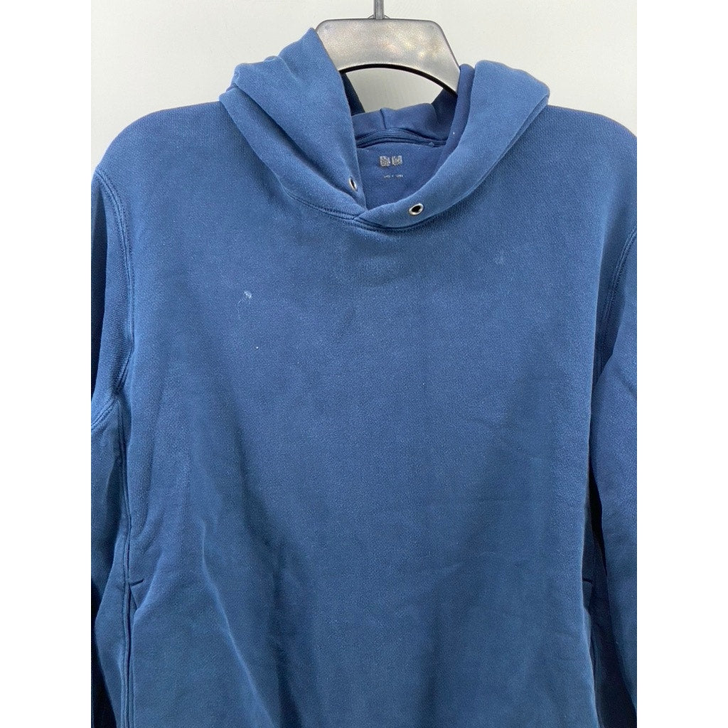 UNBRANDED Women's Dark Blue Solid Casual Pullover Hoodie SZ M