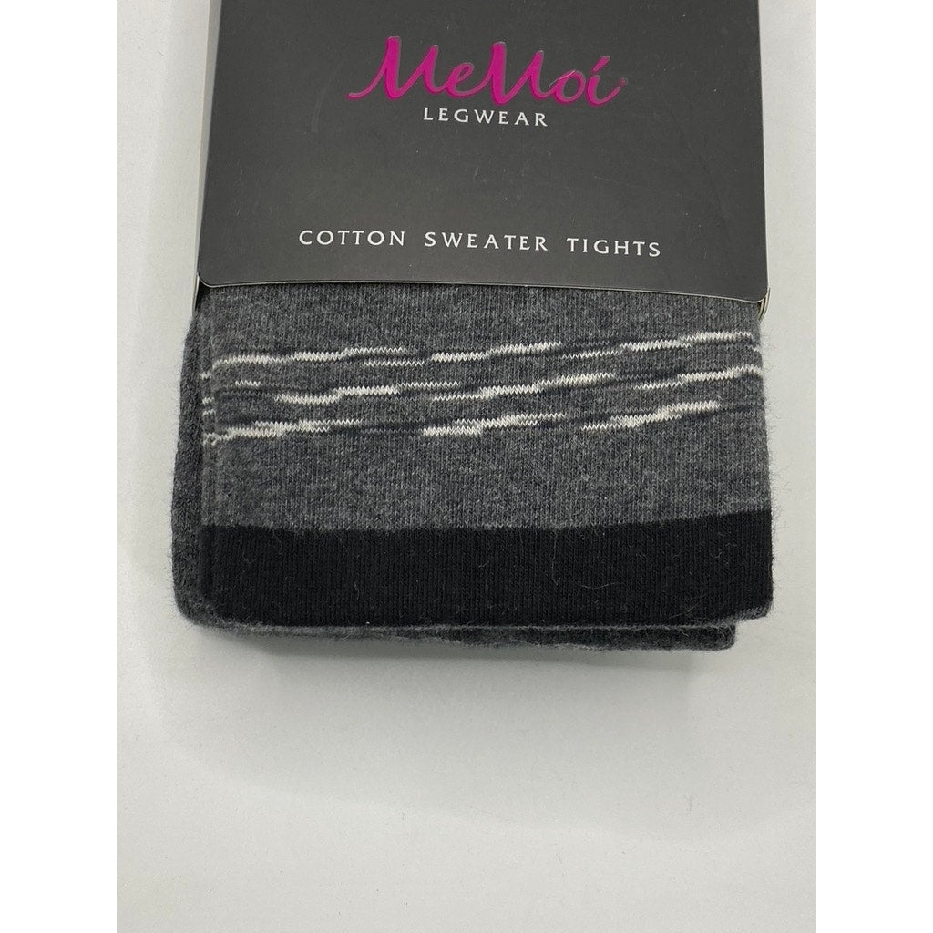 MEMOI Women's Dark Gray Heather Striped-Printed Palette Sweater Tights SZ S/M