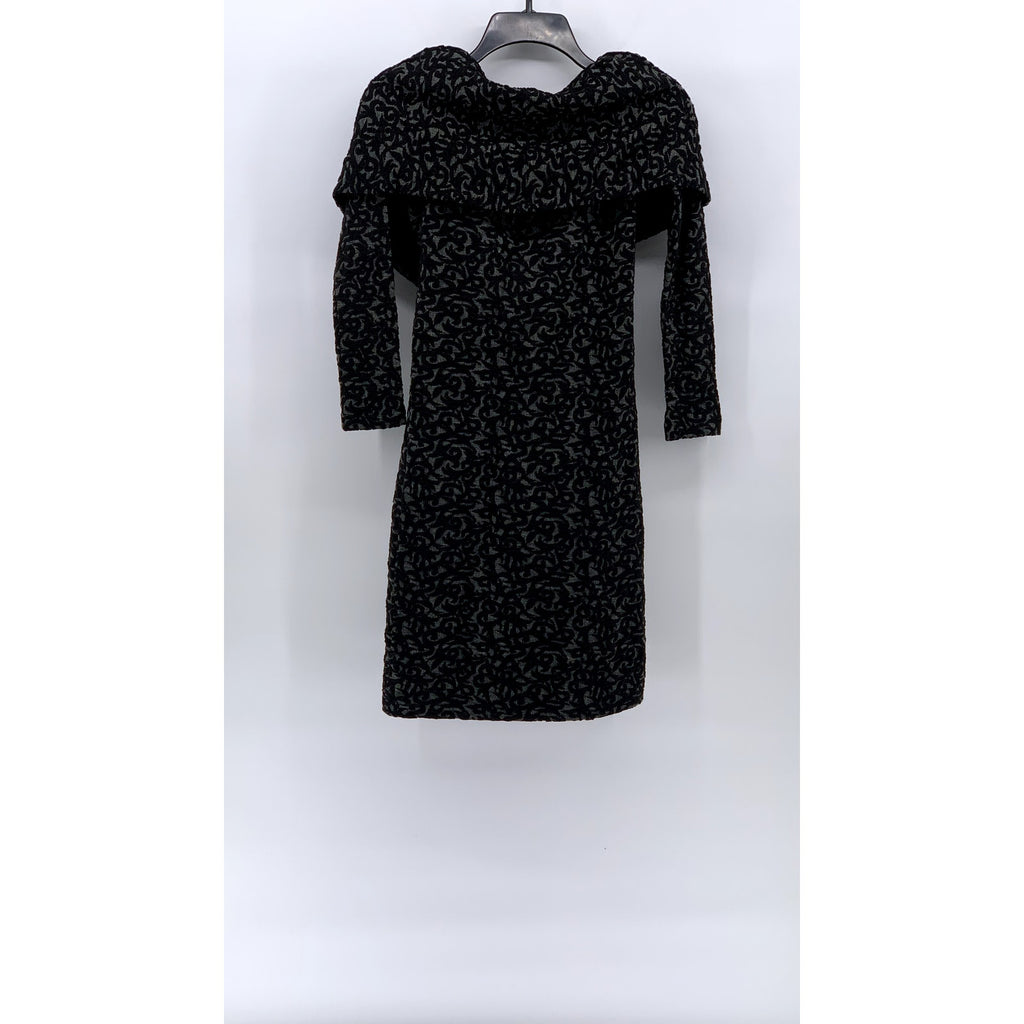 LORRAINE PARISH FOR LAKOTA Women's Petite Black-Gray Printed Dress SZ XS