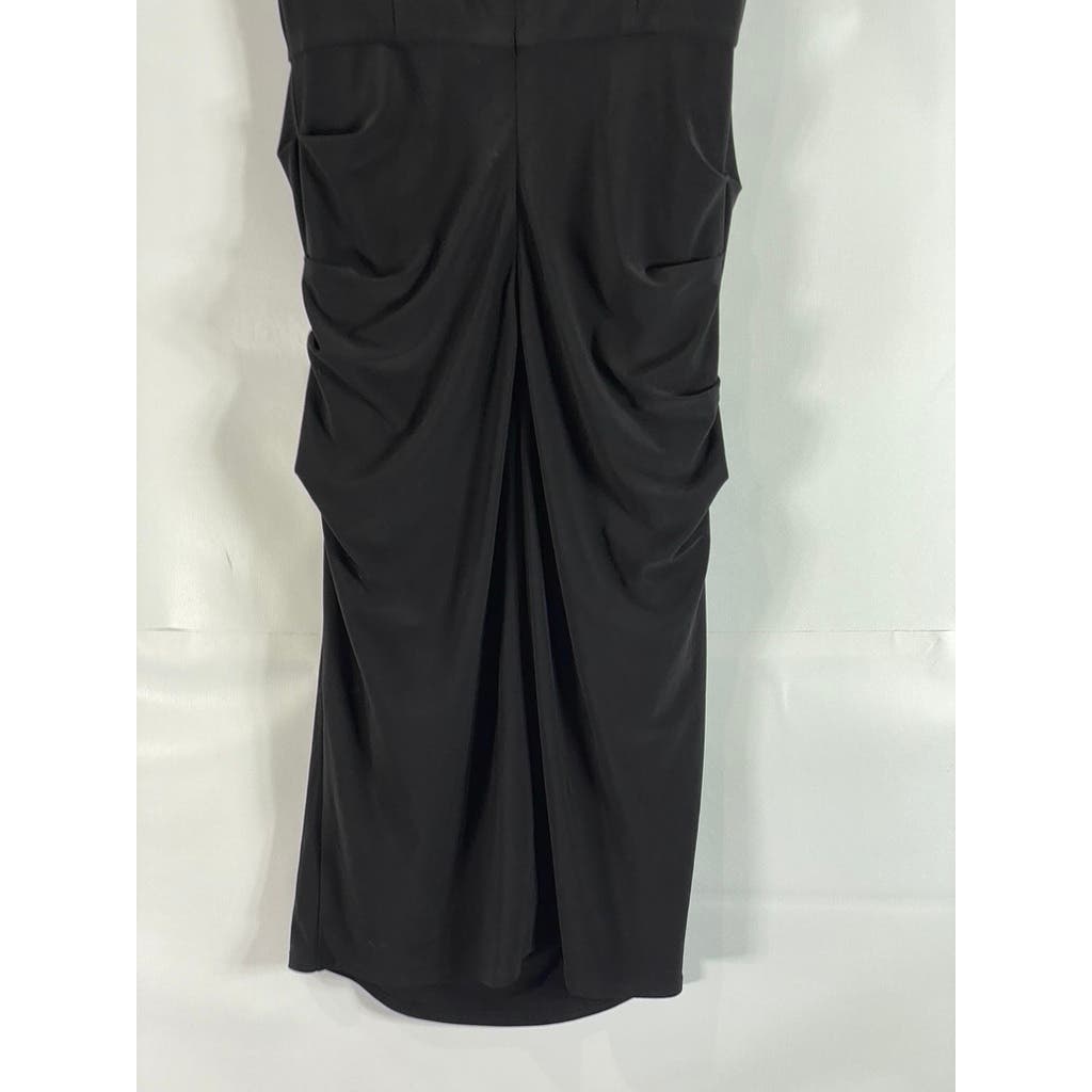 LAUNDRY BY SHELLI SEGAL Women's Black Cutout Shoulder Knee Length Dress SZ 0