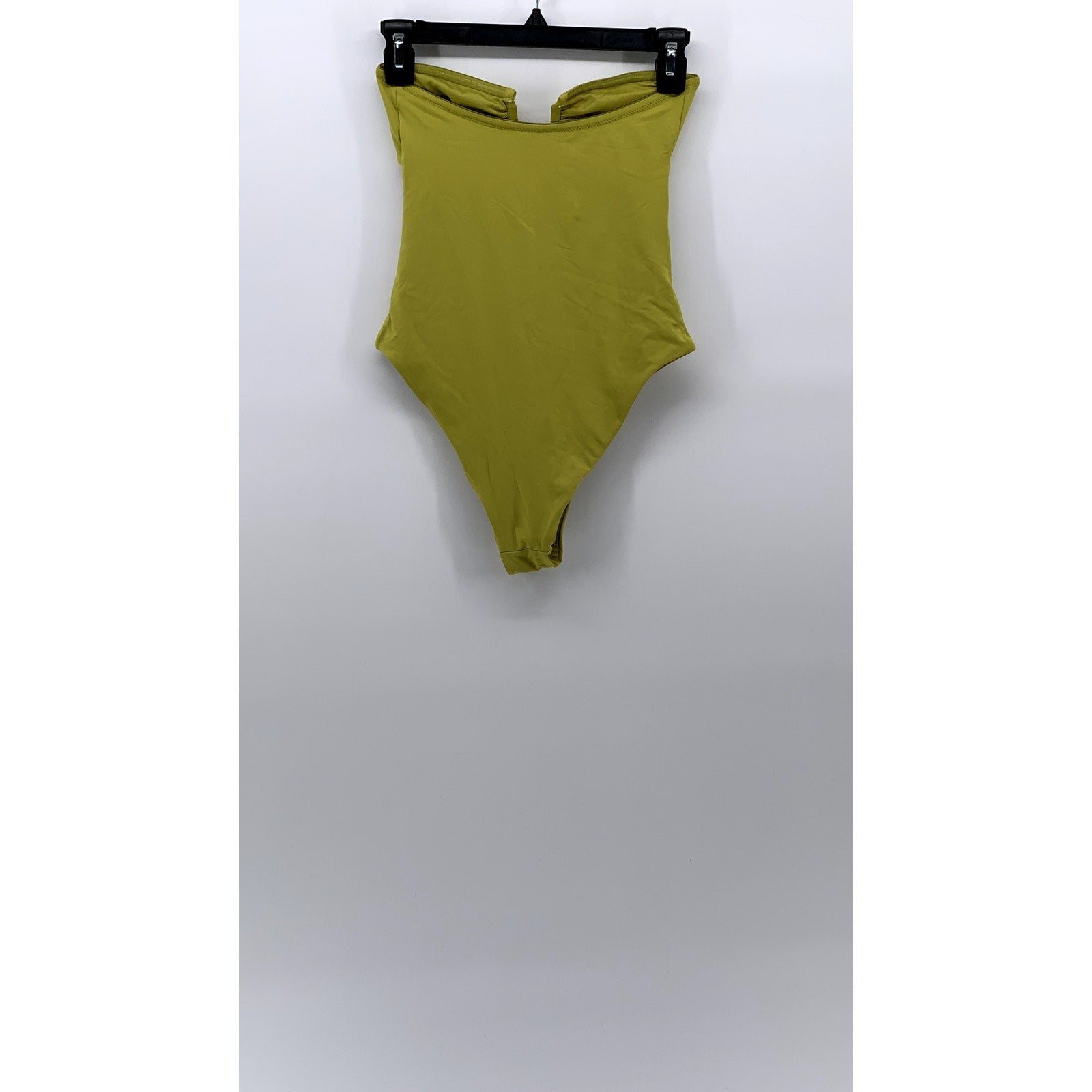 ZARA Women's Yellow-Green Cutout Strapless Swim One-Piece SZ XS