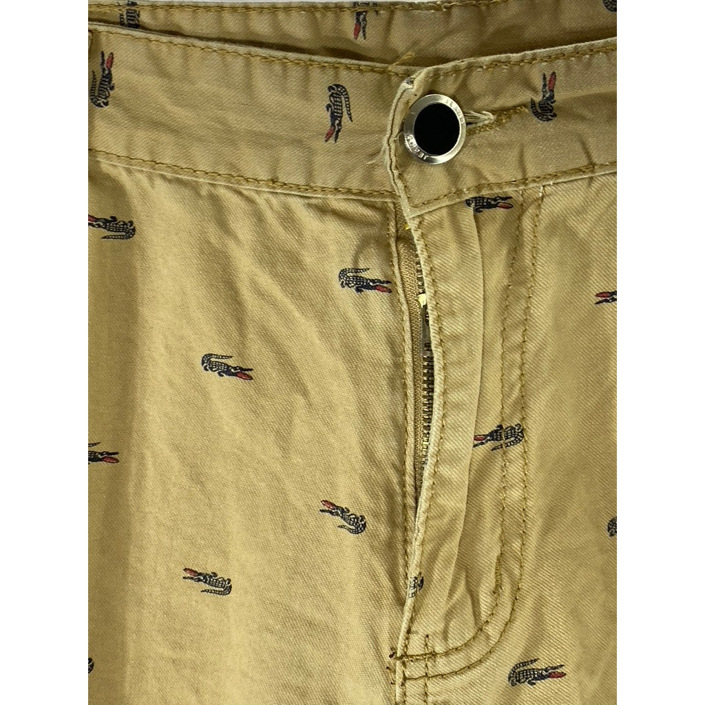 JEANS FASHION Men's Tan Alligator Print Chino Shorts SZ 34