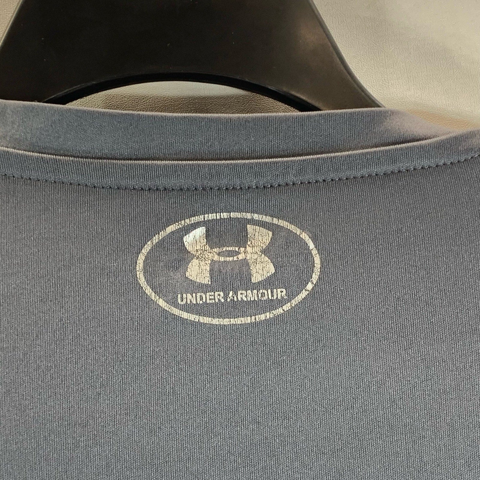 UNDER ARMOUR Men's Gray Crewneck Heatgear Loose-Fit Active T-Shirt SZ 2XL