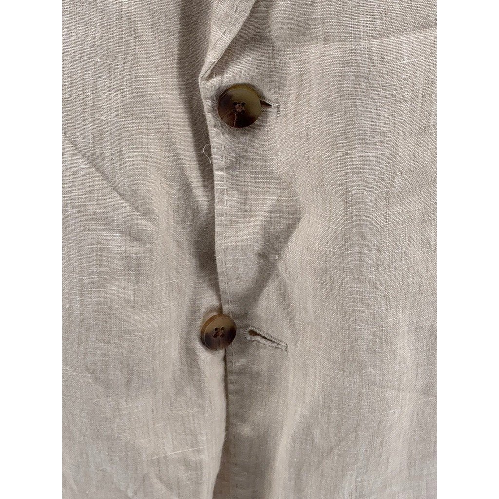 CLUB ROOM Men's Beige Linen Two Button Blazer SZ 2XL