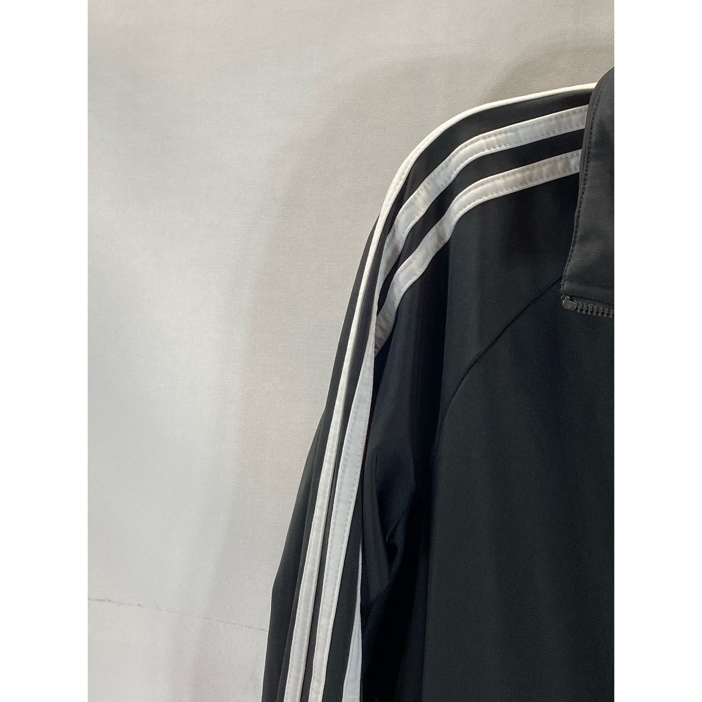 ADIDAS Women's Black/White 3-Stripe Designed to Move Track Jacket SZ L