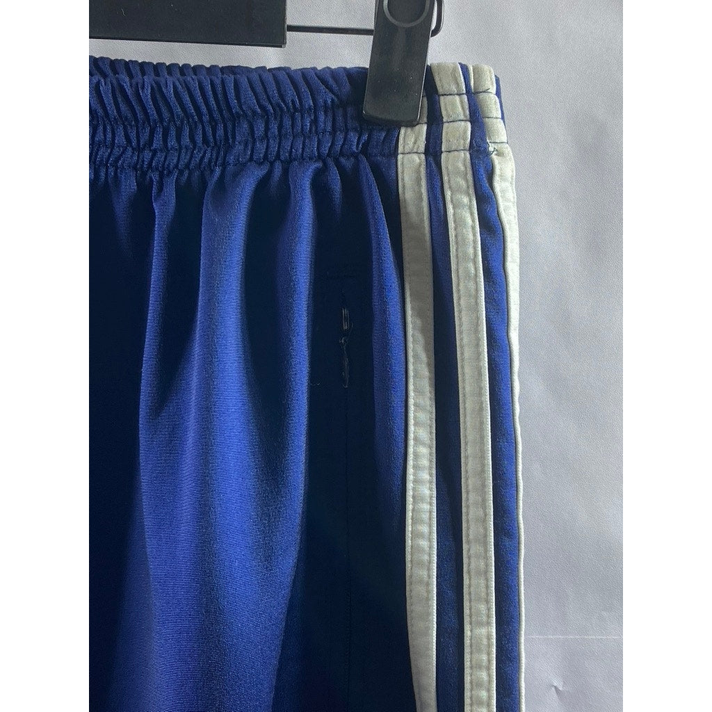 ADIDAS Women's Blue-White 3-Stripe Elastic Waist Adibreak Pull-On Pant SZ S