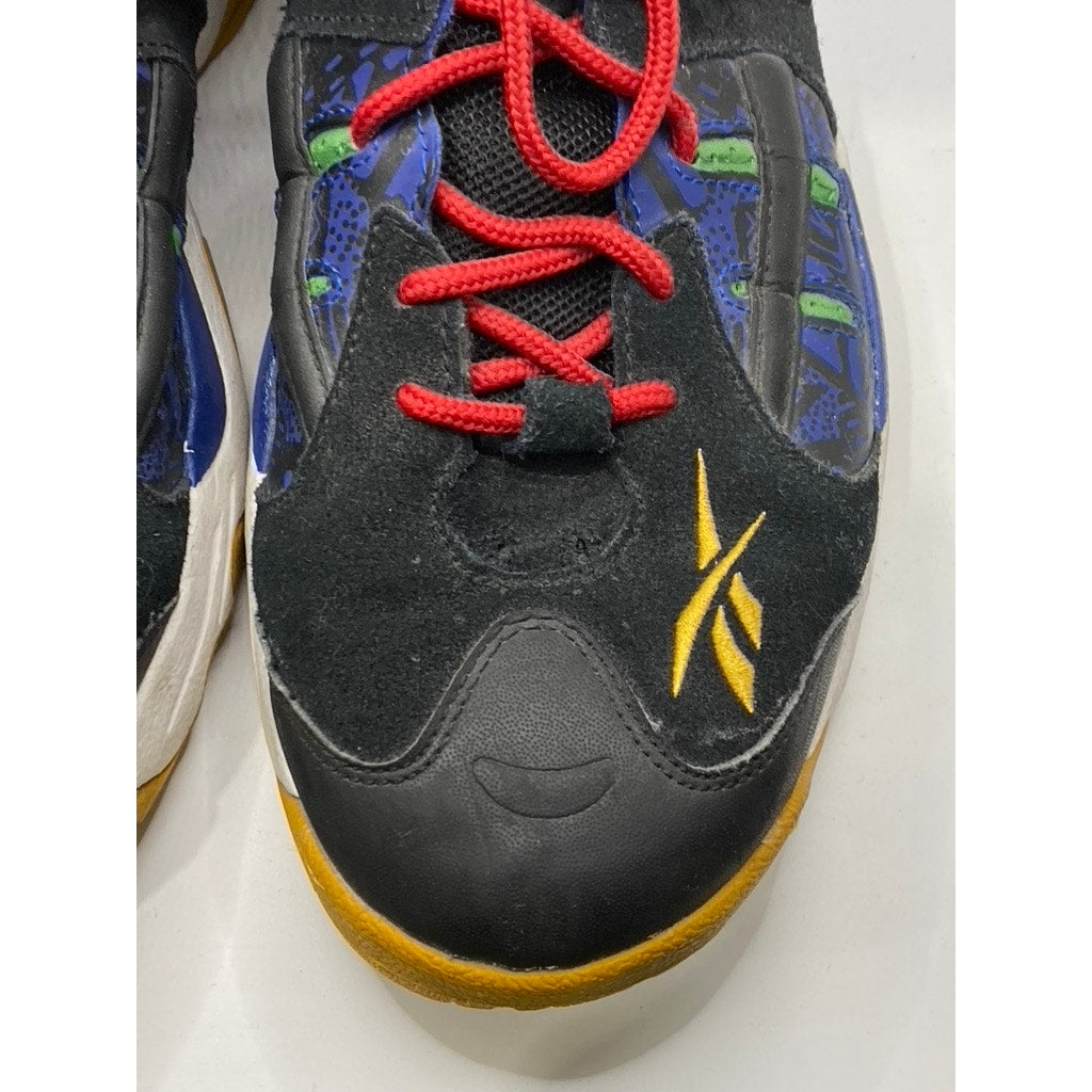 REEBOK Men's Royal Black Green Rail Mid Lace-Up Basketball Sneakers SZ 10.5