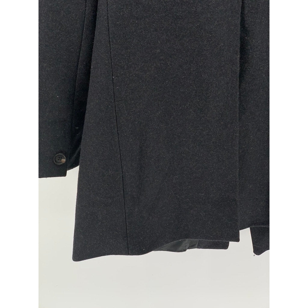 ALLSAINTS Men's Black Wool-Blend Shawl Collar Regular-Fit Pea Coat SZ 40