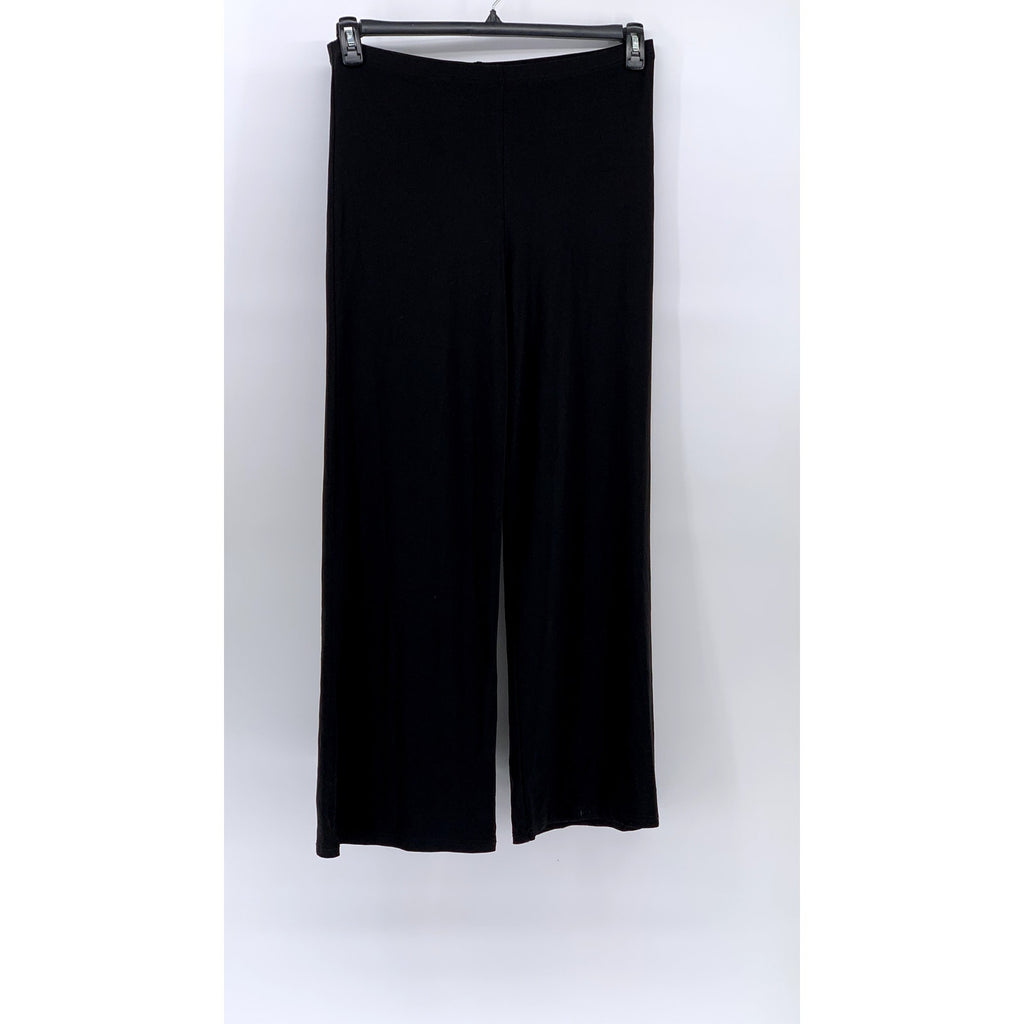 ALISHA.D Women's Black Solid Pull-On Elastic Waist Wide-Leg Pocketless Pant SZ12